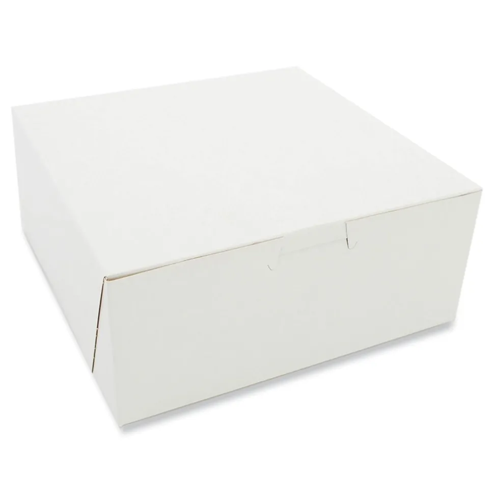 SCT 7 in. x 7 in. x 3 in. Paper Standard Bakery Boxes - White (250/Carton)