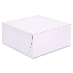 SCT 9 in. x 9 in. x 4 in. Paper Standard Bakery Boxes - White (200/Carton)
