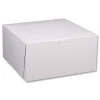 SCT 12 in. x 12 in. x 6 in. Standard Paper One-Piece Non-Window Bakery Boxes - White/Brown (50/Bundle)