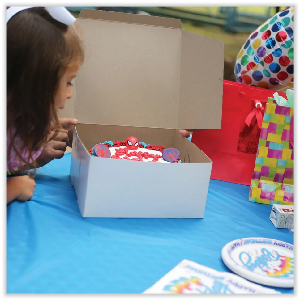 SCT 10 in. x 10 in. x 4 in. Standard Paper One-Piece Non-Window Bakery Boxes - White (100/Bundle)