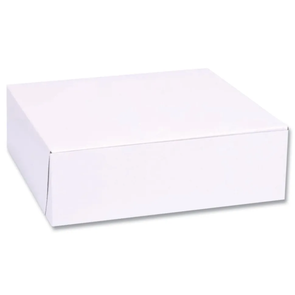 SCT 8 in. x 2.5 in. x 8 in. Standard Paper One-Piece Non-Window Bakery Boxes - White (250/Bundle)