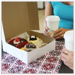 SCT 8 in. x 2.5 in. x 8 in. Standard Paper One-Piece Non-Window Bakery Boxes - White (250/Bundle)