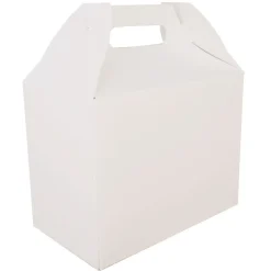 SCT 10 lbs. Capacity 8.88 in. x 5 in. x 6.75 in. Paper Carryout Barn Boxes - White (150/Carton)