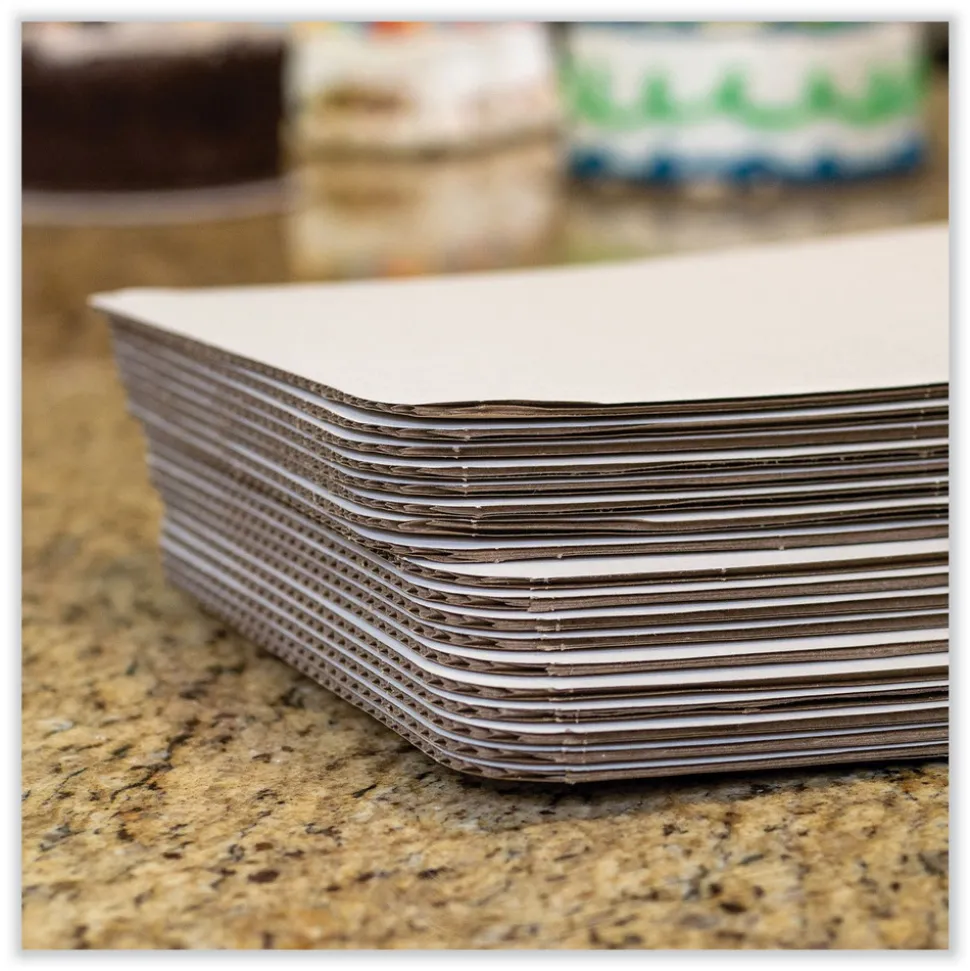 SCT Double Wall Pad Paper 10 in. x 14 in. Bakery Bright White Cake Pad - White (100/Carton)