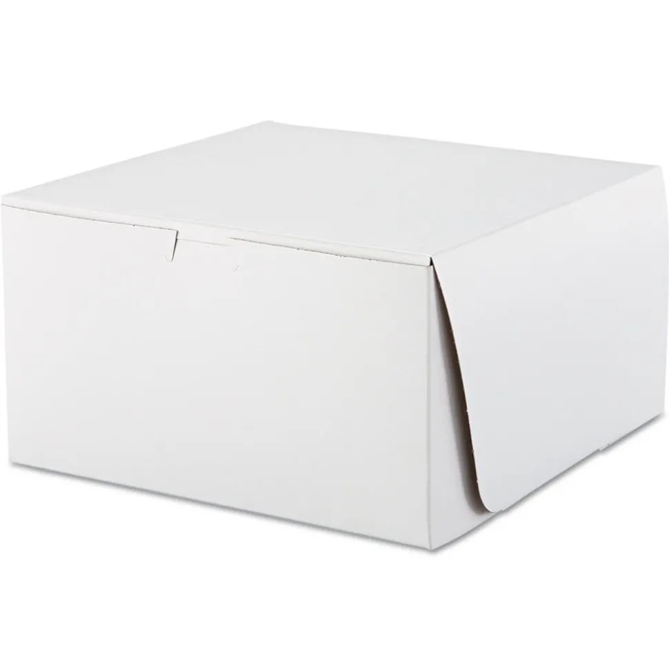 SCT SCH 0977 10 in. x 10 in. x 5.5 in. Paper One-Piece Non-Window Bakery Boxes - White (100/Carton)