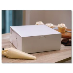 SCT SCH 0989 12 in. x 12 in. x 6 in. Paper One-Piece Non-Window Bakery Boxes - White (50/Carton)