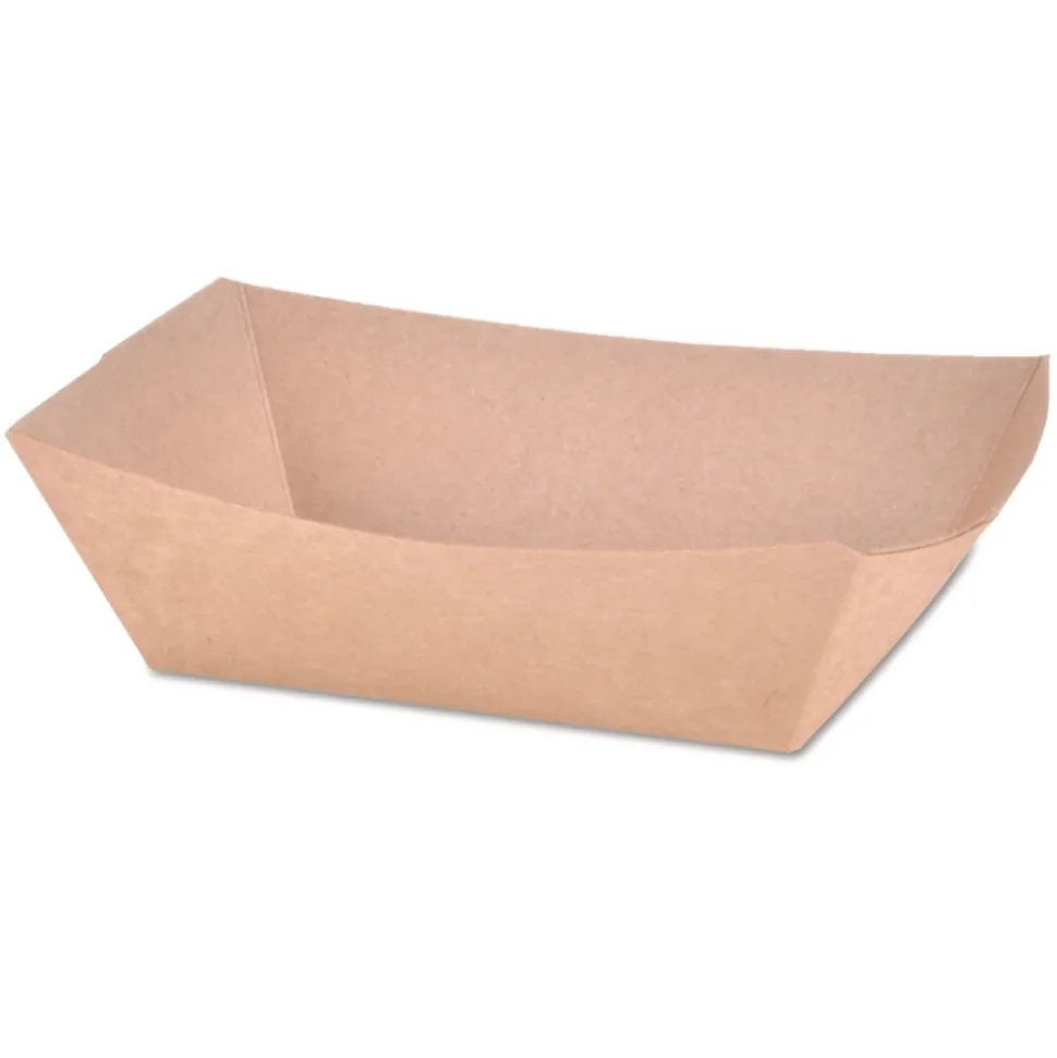SCT SCH 0513 1 lbs. Capacity Paper Eco Food Trays - Brown (1000/Carton)