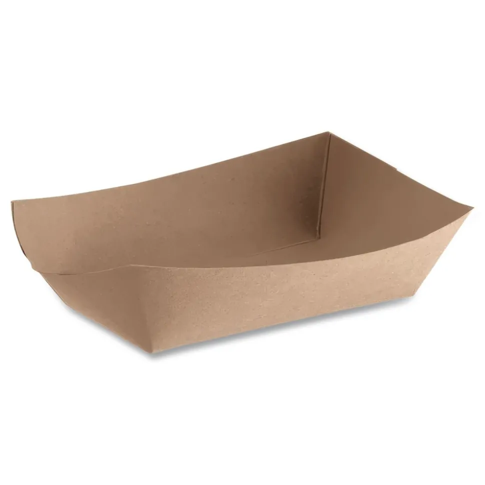 SCT SCH 0513 1 lbs. Capacity Paper Eco Food Trays - Brown (1000/Carton)