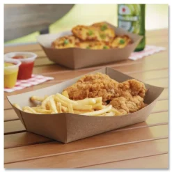 SCT SCH 0513 1 lbs. Capacity Paper Eco Food Trays - Brown (1000/Carton)