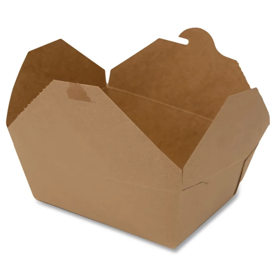 SCT SCH 0734 ChampPak 7.75 in. x 5.5 in. x 3.5 in. #4 Carryout Boxes - Kraft (160/Carton)