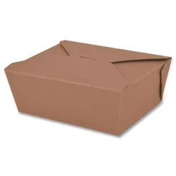 SCT SCH 0734 ChampPak 7.75 in. x 5.5 in. x 3.5 in. #4 Carryout Boxes - Kraft (160/Carton)