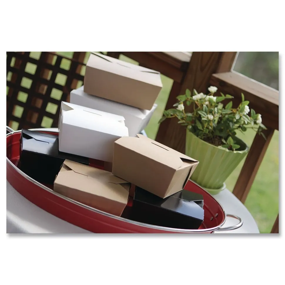 SCT SCH 0734 ChampPak 7.75 in. x 5.5 in. x 3.5 in. #4 Carryout Boxes - Kraft (160/Carton)