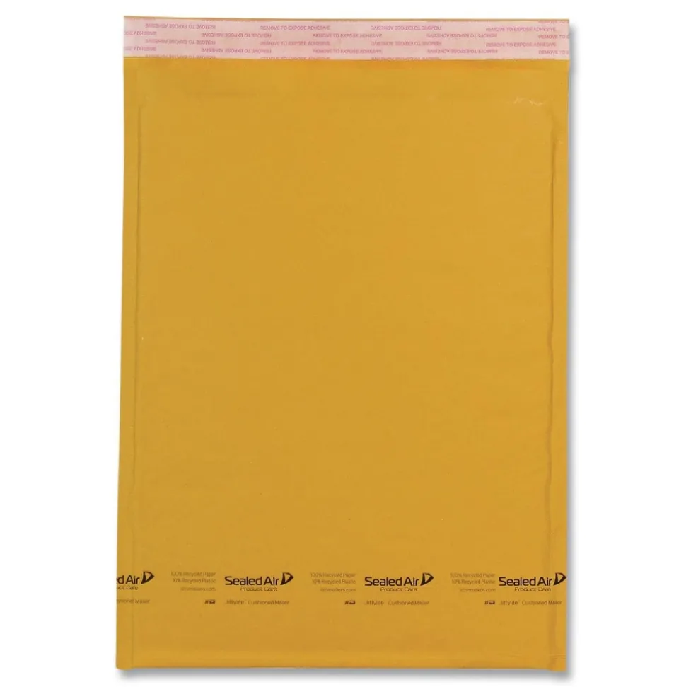 Sealed Air #4 Barrier Bubble Air Cell Cushion Self-Adhesive Closure 9.5 in. x 14.5 in. Jiffylite Self-Seal Bubble Mailer - Brown Kraft (25/Carton)