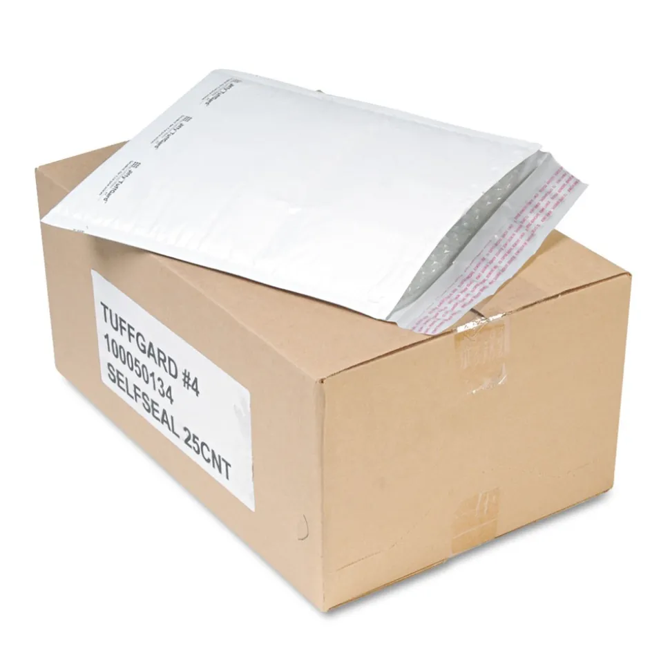 Sealed Air 9.5 in. x 14.5 in. #4 Jiffy TuffGard Self-Seal Cushioned Mailer - White (25/Carton)