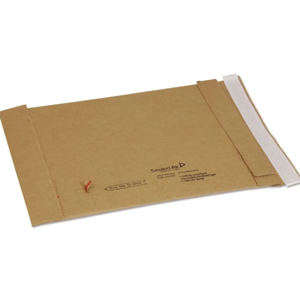 Sealed Air Jiffy #0 Paper Padding Self-Adhesive Closure 6 in. x 10 in. Padded Mailer - Natural Kraft (250/Carton)