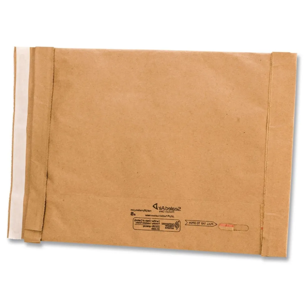 Sealed Air Jiffy #0 Paper Padding Self-Adhesive Closure 6 in. x 10 in. Padded Mailer - Natural Kraft (250/Carton)
