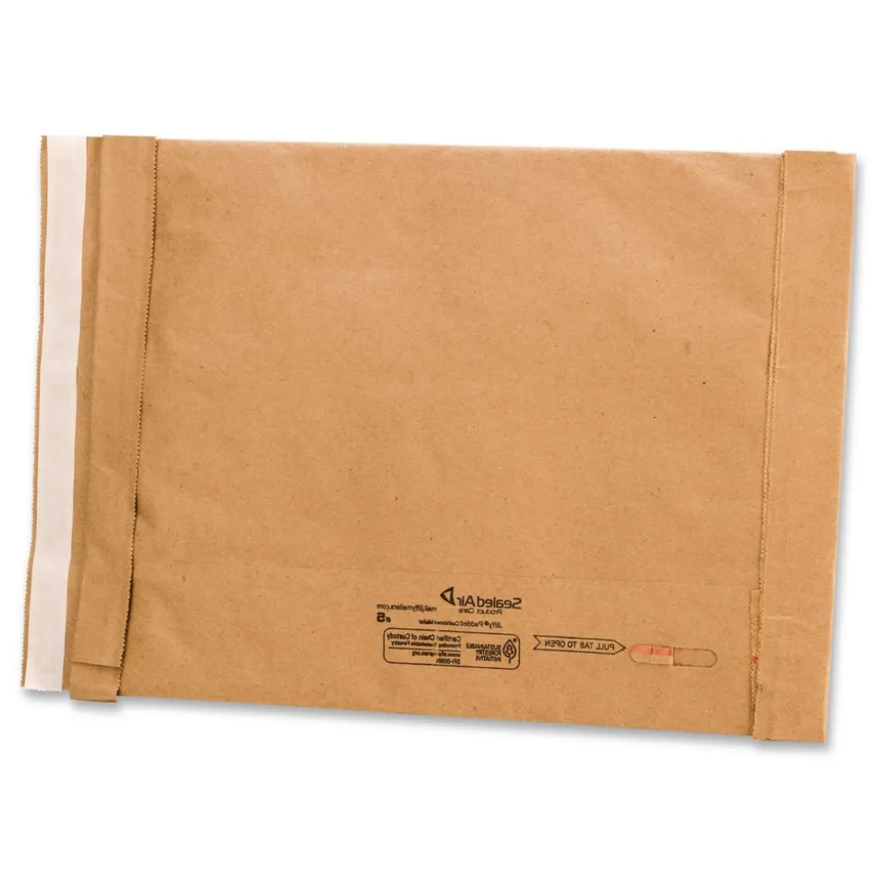Sealed Air Jiffy #1 Paper Padding Self-Adhesive Closure 7.25 in. x 12 in. Padded Mailer - Natural Kraft (100/Carton)