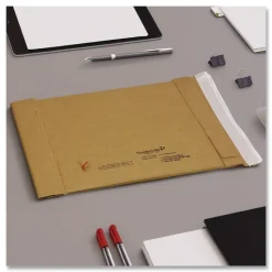 Sealed Air Jiffy #1 Paper Padding Self-Adhesive Closure 7.25 in. x 12 in. Padded Mailer - Natural Kraft (100/Carton)