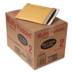 Sealed Air Jiffy #2 Paper Padding Self-Adhesive Closure 8.5 in. x 12 in. Padded Mailer - Natural Kraft (100/Carton)