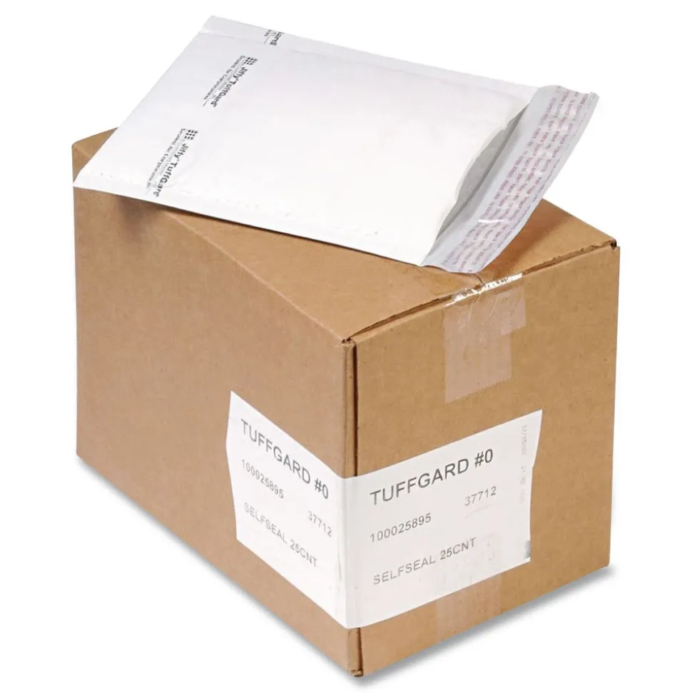 Sealed Air Jiffylite #0 Barrier Bubble Air Cell Cushion Self-Adhesive Closure Self-Seal 6 in. x 10 in. Bubble Mailer - White (200/Carton)