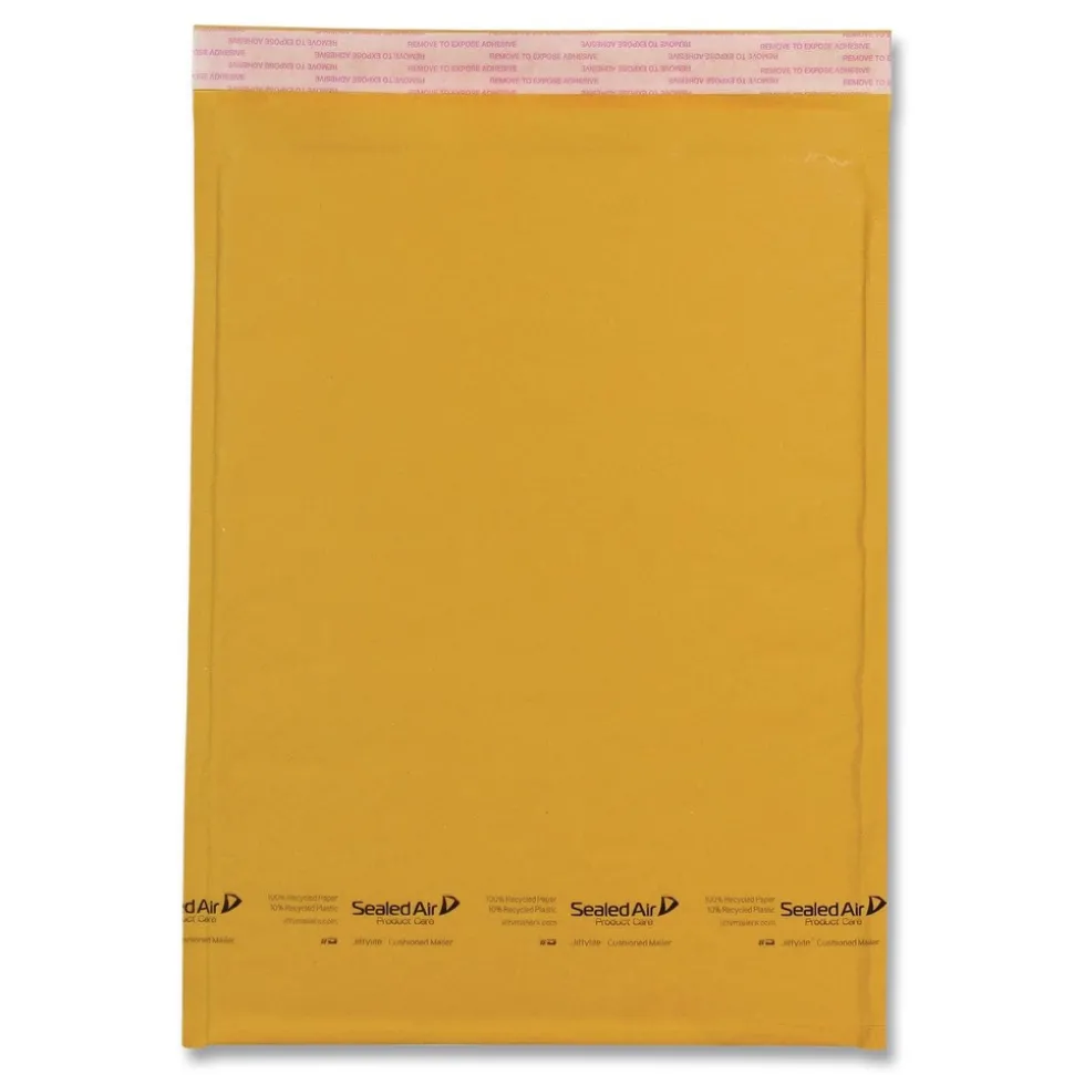Sealed Air Jiffylite #7 Barrier Bubble Air Cell Cushion Self-Adhesive Closure Self-Seal 14.25 in. x 20 in. Bubble Mailer - Brown Kraft (50/Carton)