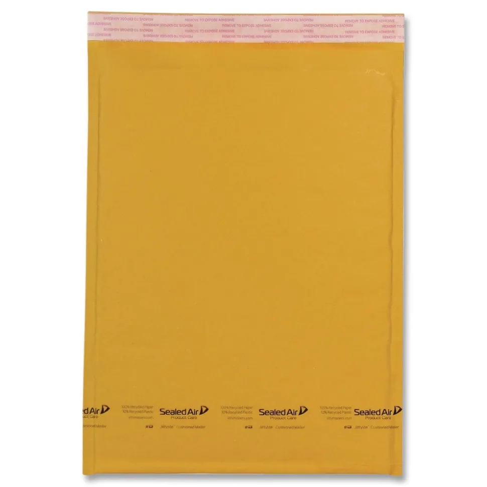 Sealed Air Jiffylite #7 Barrier Bubble Air Cell Cushion Self-Adhesive Closure Self-Seal 14.25 in. x 20 in. Bubble Mailer - Brown Kraft (25/Carton)