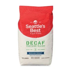 Seattle's Best 12420877 12 oz Bag Decaffeinated Medium Roast Ground Coffee - Port Side Blend (6/Carton)
