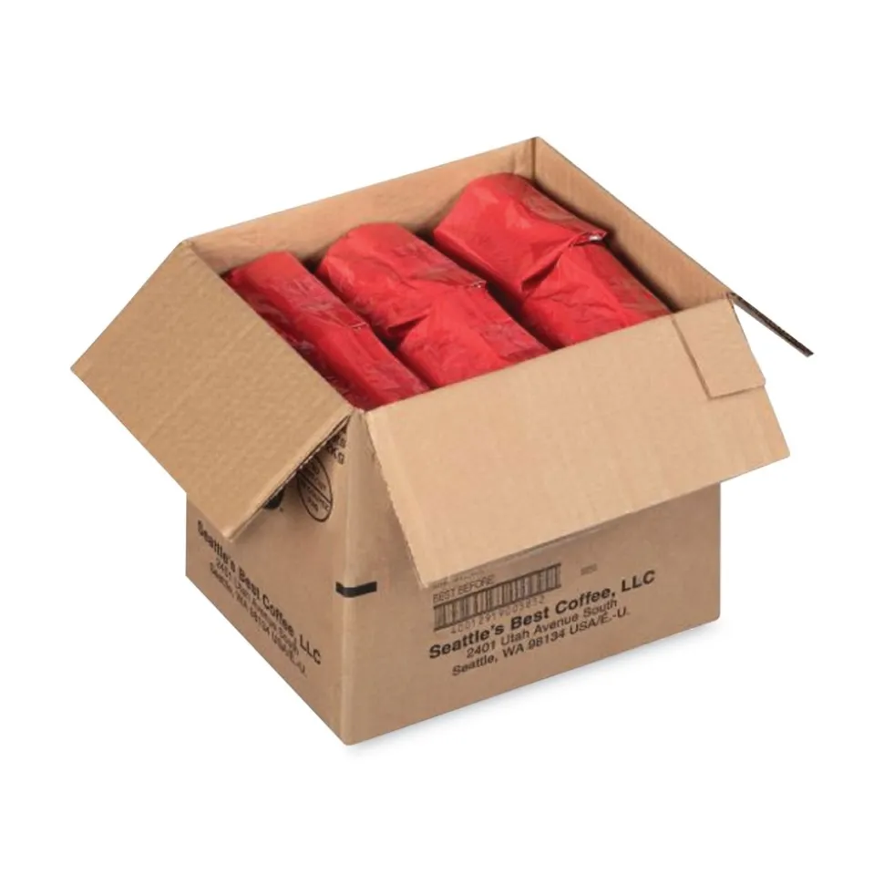 Seattle's Best 12420877 12 oz Bag Decaffeinated Medium Roast Ground Coffee - Port Side Blend (6/Carton)