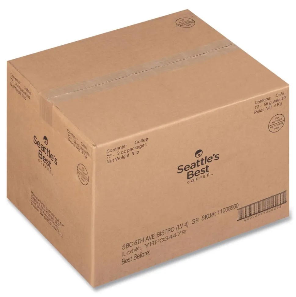 Seattle's Best 12420873 2.1 oz. Packet Premeasured Coffee Packs - 6th Avenue Bistro (72/Carton)
