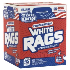 Sellars 1-Ply 9.8 x 12 TOOLBOX Rags - White (6/Carton)