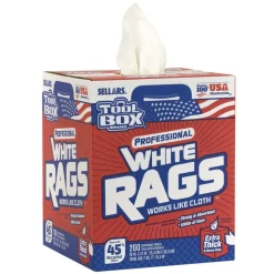 Sellars 1-Ply 9.8 x 12 TOOLBOX Rags - White (6/Carton)