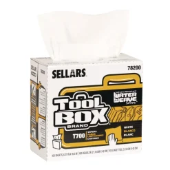 Sellars 1-Ply 8.27 x 16.5 TOOLBOX WaterWeave T700 Wipers - White (8/Carton)