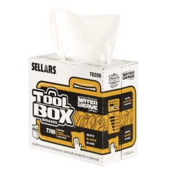 Sellars 1-Ply 8.27 x 16.5 TOOLBOX WaterWeave T700 Wipers - White (8/Carton)