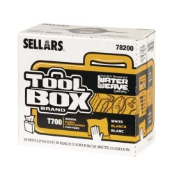 Sellars 1-Ply 8.27 x 16.5 TOOLBOX WaterWeave T700 Wipers - White (8/Carton)