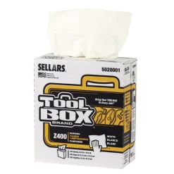 Sellars 1-Ply 8.5 x 16.5 Z400 Interfold Pop-Up Wipers - White (8/Carton)