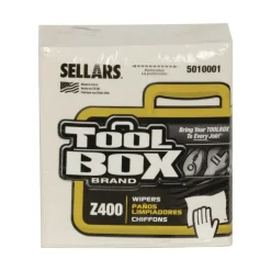 Sellars 1-Ply 11.87 x 13 Z400 Quarterfold Wipers - White (12/Carton)