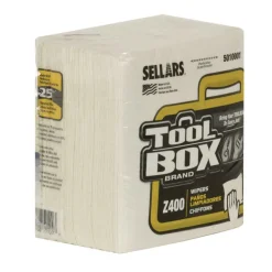 Sellars 1-Ply 11.87 x 13 Z400 Quarterfold Wipers - White (12/Carton)