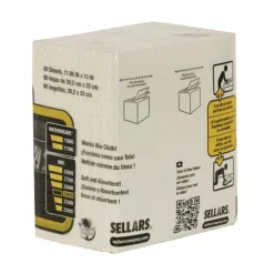 Sellars 1-Ply 11.87 x 13 Z400 Quarterfold Wipers - White (12/Carton)