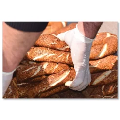 SemperCare Stretch Vinyl Examination Gloves - Small, Cream (100/Box)