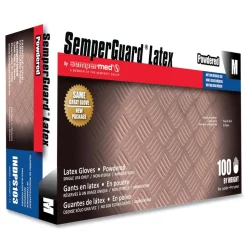 SemperGuard Latex Powdered Gloves - Medium Cream (100/Box)