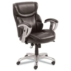 SertaPedic 18.75 in. to 21.75 in. Seat Height Supports Up to 300 lbs. Emerson Task Chair - Brown Seat/Back, Silver Base
