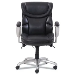 SertaPedic 18.75 in. to 21.75 in. Seat Height Supports Up to 300 lbs. Emerson Task Chair - Brown Seat/Back, Silver Base