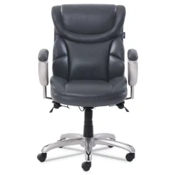 SertaPedic 18.75 in. to 21.75 in. Seat Height Supports Up to 300 lbs. Emerson Task Chair - Gray Seat/Back, Silver Base