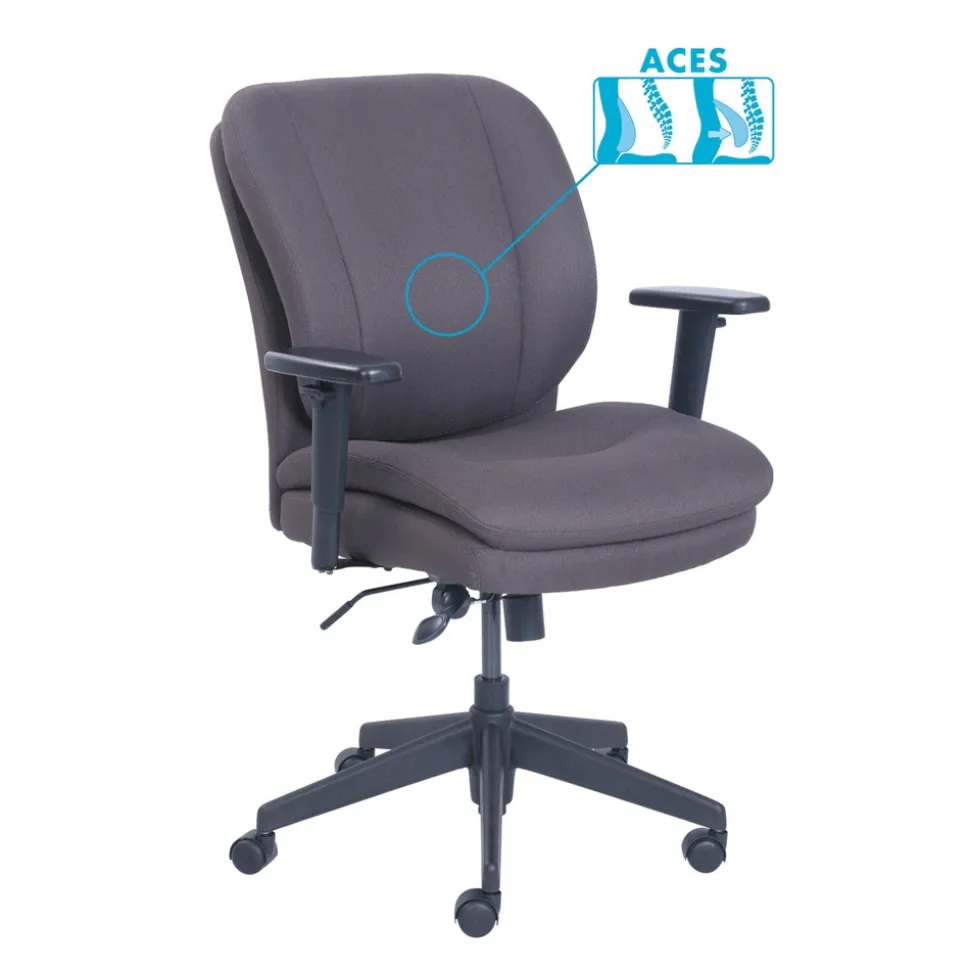 SertaPedic Cosset 275 lbs. Capacity Ergonomic Task Chair - Gray/Black