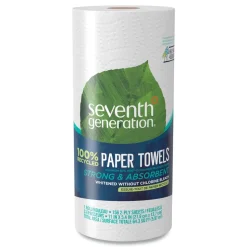 Seventh Generation 13722 100% Recycled 11 in. x 5.4 in. 2-Ply Paper Kitchen Towel Rolls - White (156 Sheets/Roll, 24 Rolls/Carton)