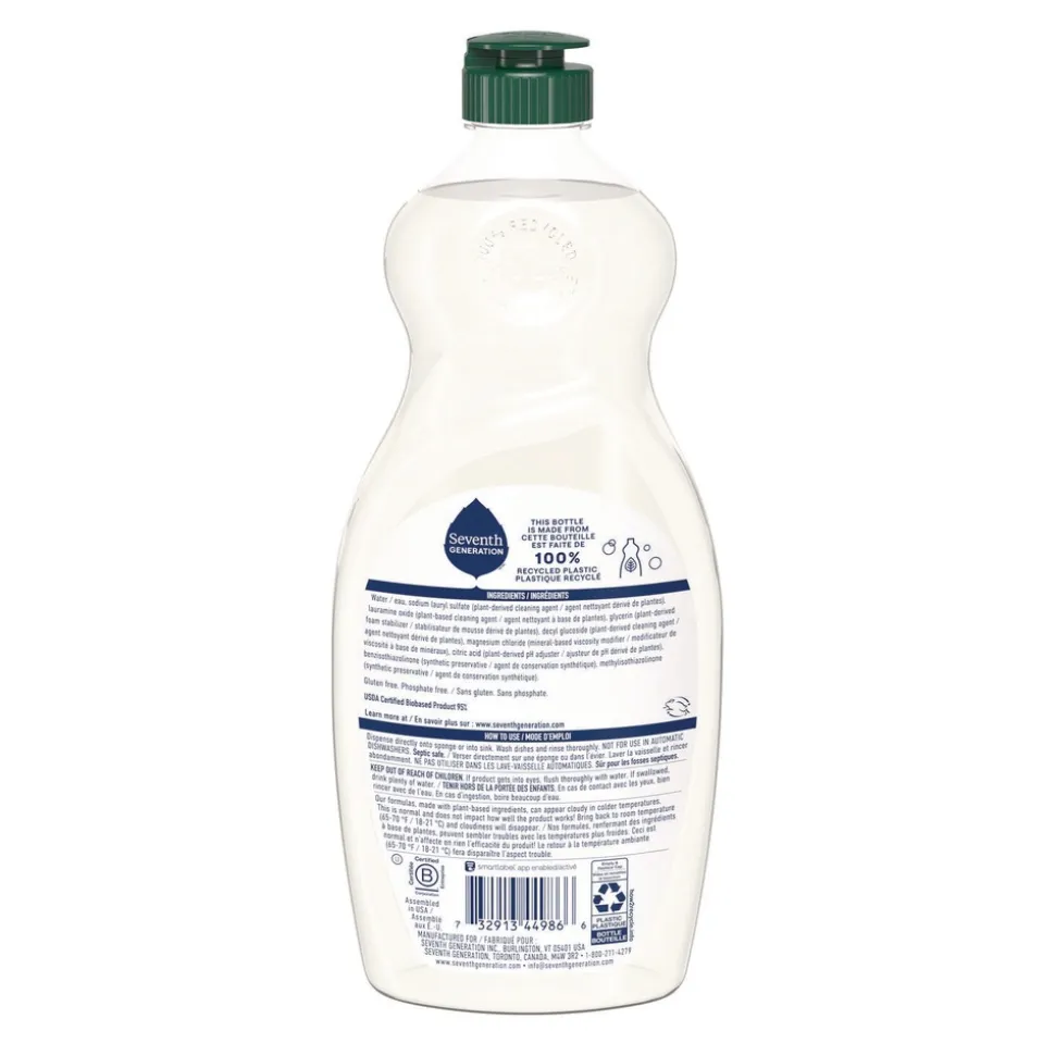 Seventh Generation 19 oz. Bottle Natural Dishwashing Liquid - Free and Clear