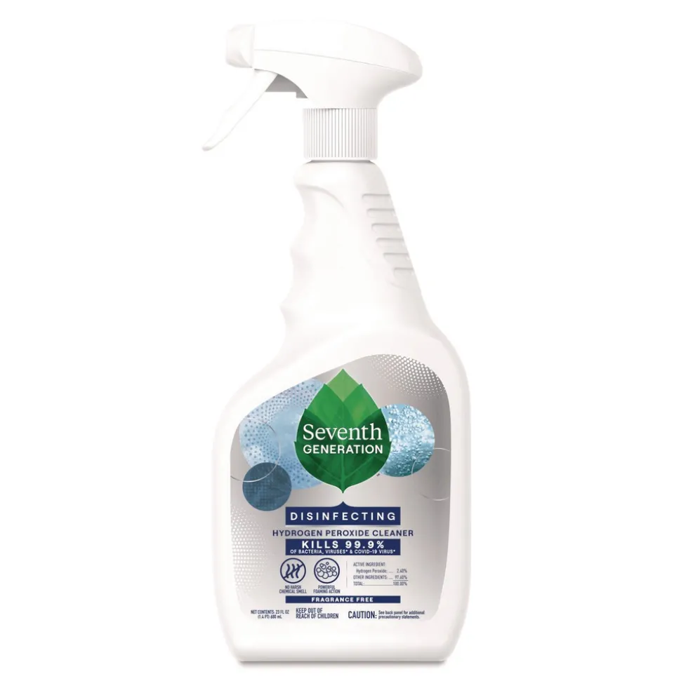 Seventh Generation 23 oz Disinfecting Hydrogen Peroxide Cleaner Spray Bottle - Fragrance-Free (12/Carton)
