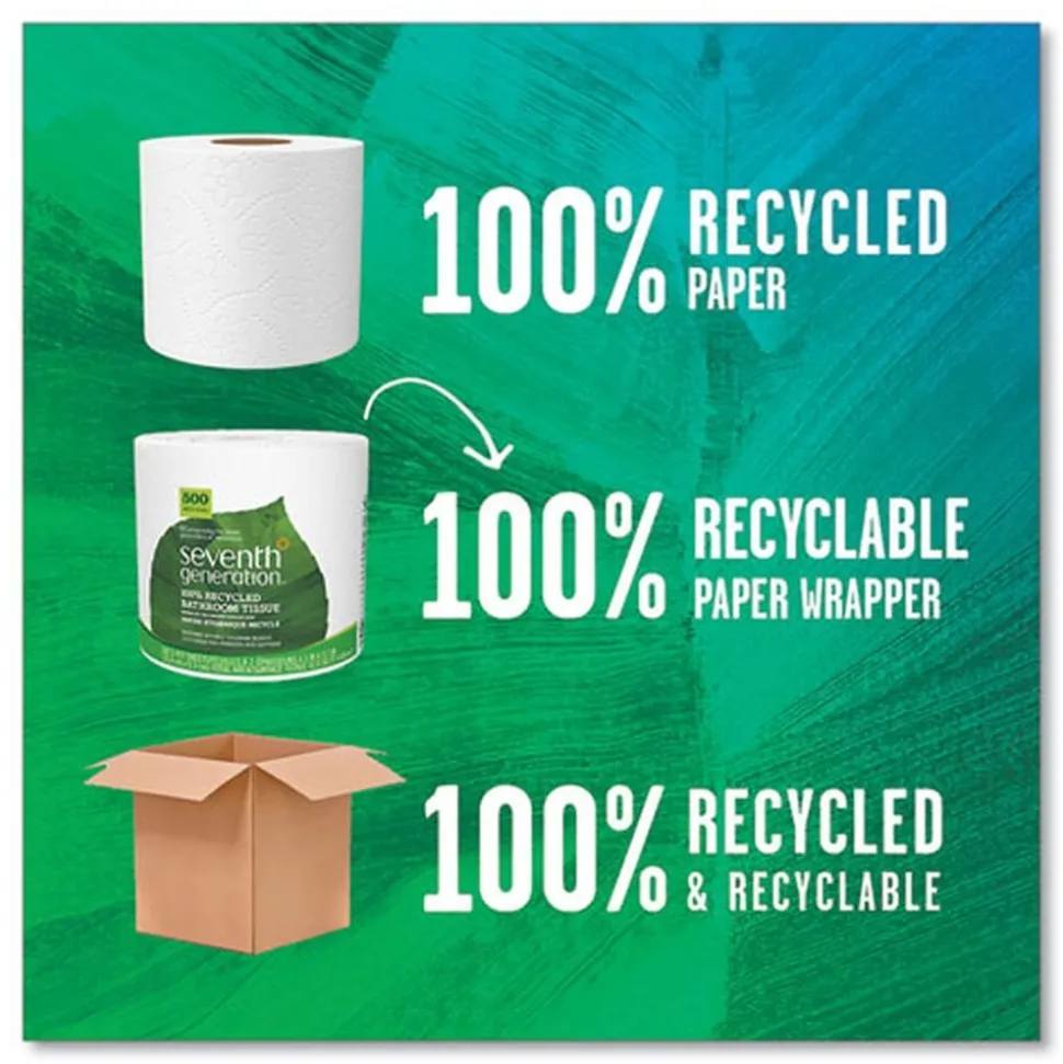 Seventh Generation 2-Ply Septic Safe Individually Wrapped Rolls 100 Percent Recycled Bathroom Tissue - White (60/Carton)