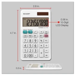Sharp 10-Digit LCD Large Pocket Calculator