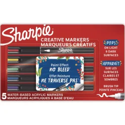 Sharpie Fine Brush Tip Creative Markers - Assorted Colors (5/Pack)